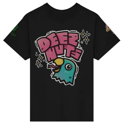 Deez Nuts Cotton T-Shirt - Black (Front)