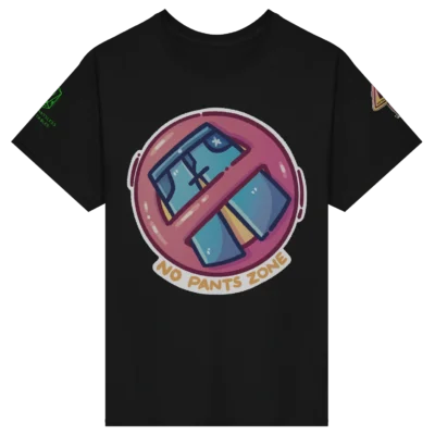 No Pants Zone Cotton T-Shirt – Black (Front)