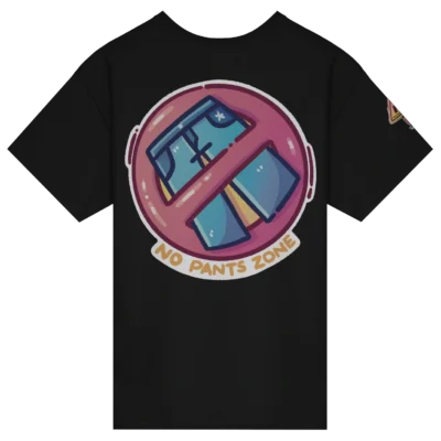 No Pants Zone - Cotton T-Shirt – Black (Back)